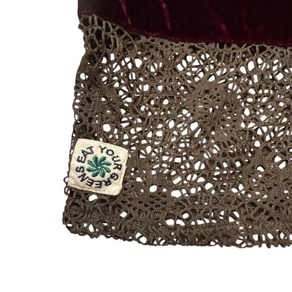 Open Knit Cardigan Womens Sz M Forrest goblin fairycore BoHo Festival velvet - Picture 5 of 9